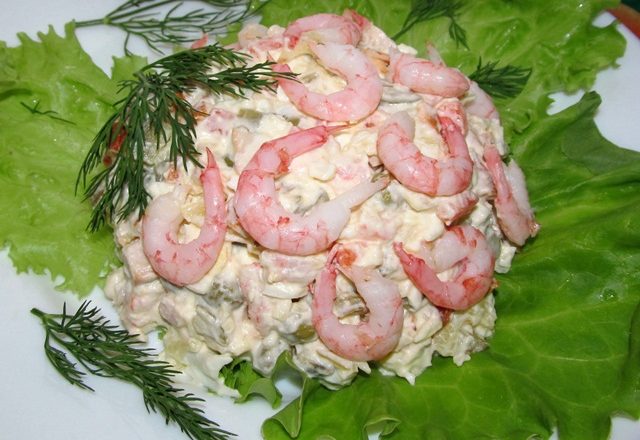 Салат з креветками