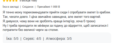 Омлет виправдав очікування